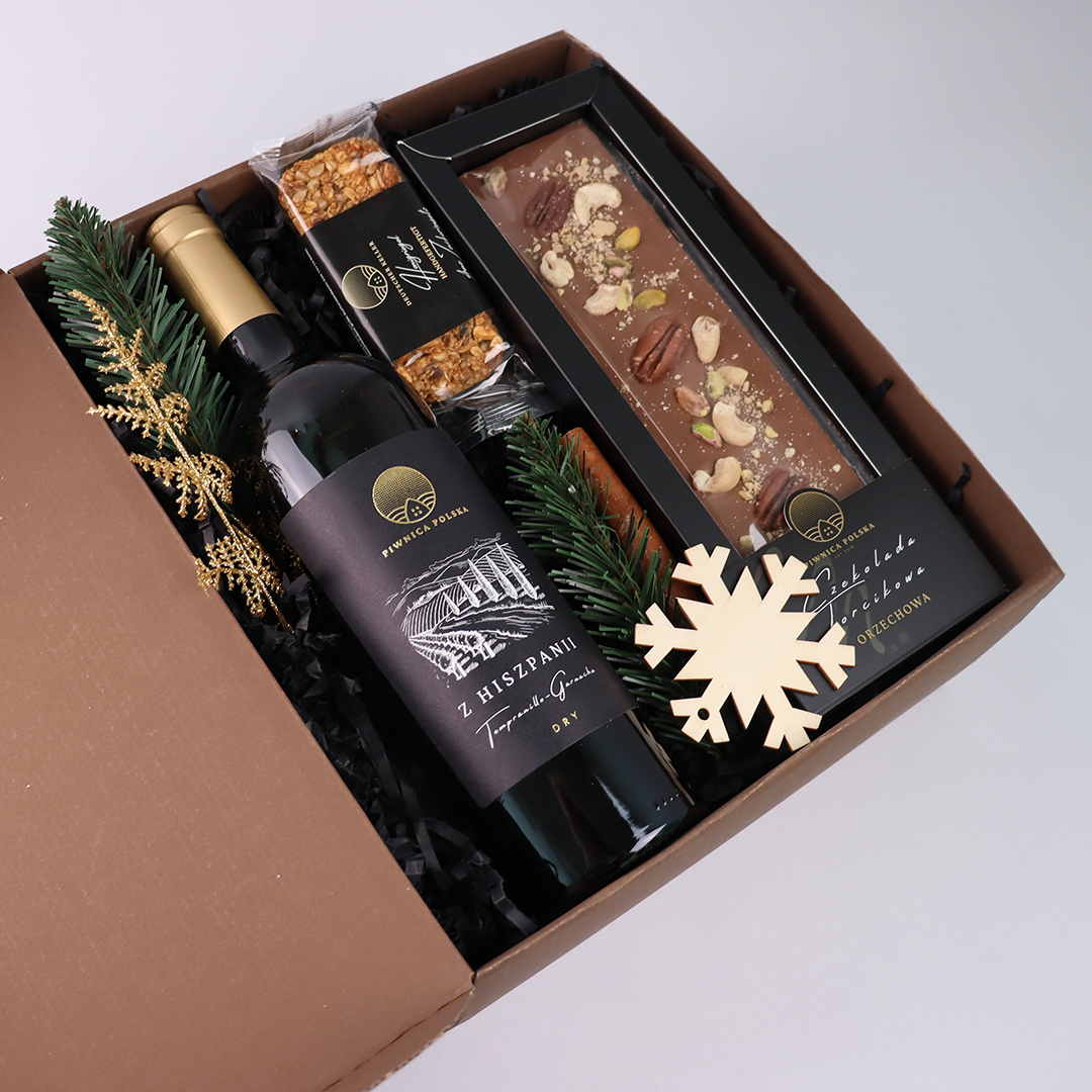 Zestaw Upominkowy Świąteczny z Winem